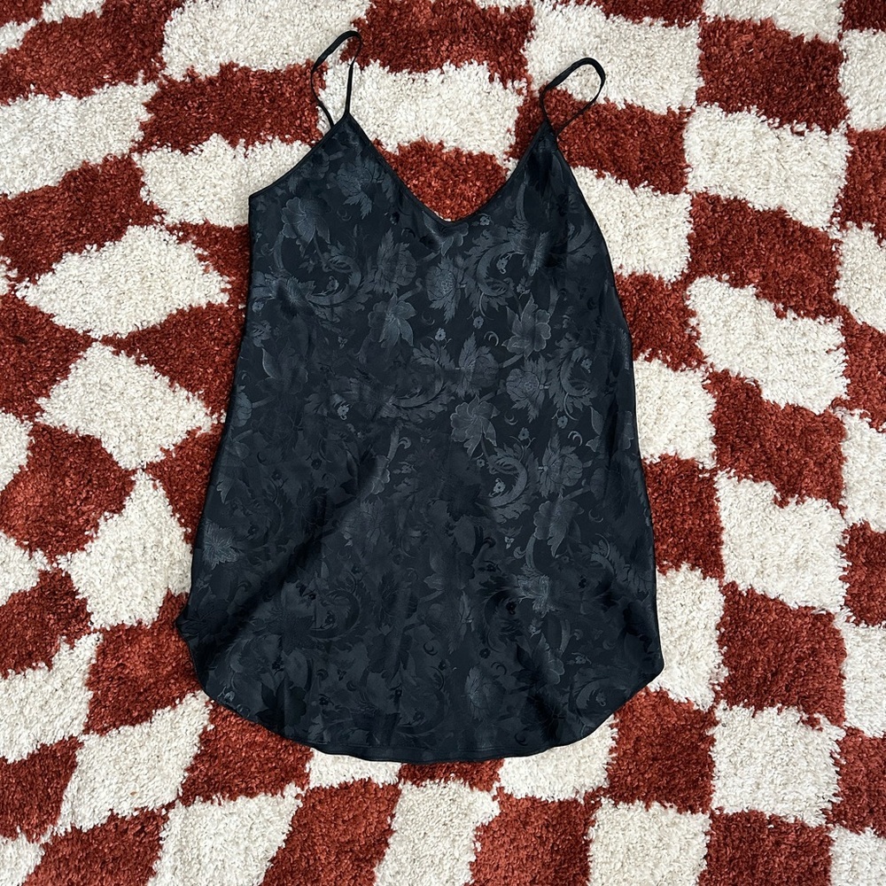 Black Slip Dress with Spaghetti Straps